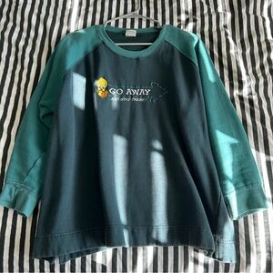 Looney Toons Tweetie “Go Away and stay there” Embroidered oversized Sweatshirt